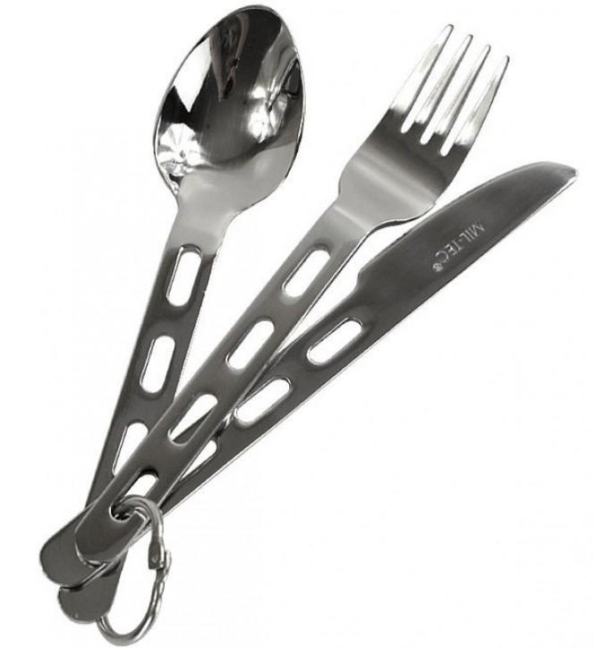 походные столовые приборы. туристические столовые приборы. Mil-tec ложка вилка. 7192. туристические столовые приборы.